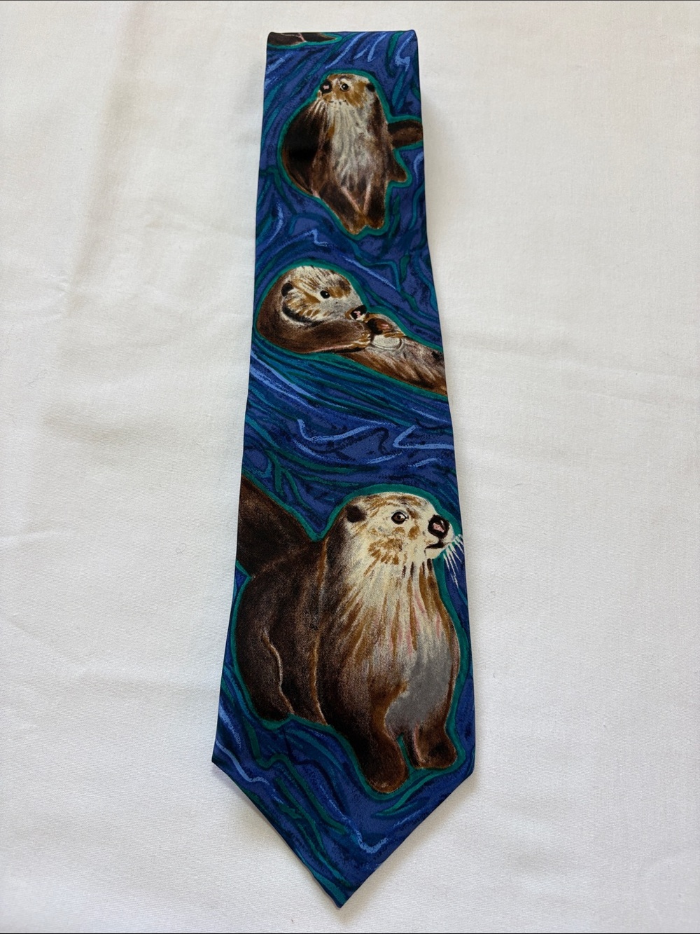 Vintage Wwf Robert Talbott Otter Silk Tie, NWT